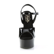 Černý platformě 15 cm GLEAM-609 pleaser sandály na podpatku