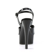 Černý platformě 15 cm GLEAM-609 pleaser sandály na podpatku