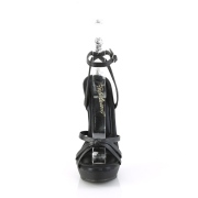 Černý platformě 15 cm SULTRY-638 vegan sandály na vysokém podpatku