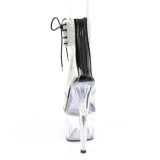 Černý strass 18 cm ADORE-724RS vysoké podpatky s manžetami kotníku