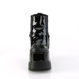 Černý veganské boots 13 cm VOID-50 demonia kozačky na klínku