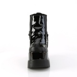Černý veganské boots 13 cm VOID-50 demoniacult kozačky na klínku