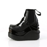 Černý veganské boots 13 cm VOID-50 demoniacult kozačky na klínku