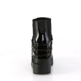 Černý veganské boots 13 cm VOID-50 demoniacult kozačky na klínku