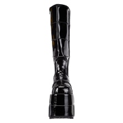 Černý vinyl 18 cm STACK-301 demonia kozačky - unisex cyberpunk boty
