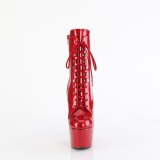 Červené glitter 18 cm pleaser kozačky na podpatku