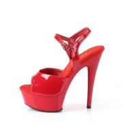 Červené platformě 15 cm EXCITE-609 pleaser sandály na podpatku