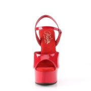 Červené platformě 15 cm GLEAM-609 pleaser sandály na podpatku