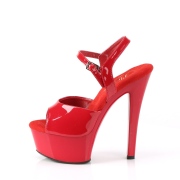 Červené platformě 15 cm GLEAM-609 pleaser sandály na podpatku