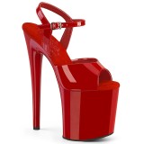 Červené platformě 20 cm NAUGHTY-809 pleaser sandály na podpatku