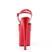 Červené platformě 20 cm NAUGHTY-809 pleaser sandály na podpatku