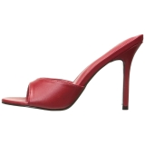 Červený 10 cm CLASSIQUE-01 nízký podpatek pantoflicky dámské