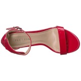 Červený 13 cm Pleaser AMUSE-10 sandály na vysokém podpatku