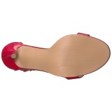 Červený 13 cm Pleaser AMUSE-10 sandály na vysokém podpatku