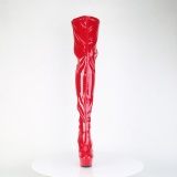 Červený 15 cm DELIGHT-4000 Vinylu platformě overknee kozačky crotch vysoký