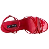 Červený 15 cm DOMINA-108 fetiš boty na podpatku