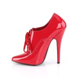 Červený 15 cm DOMINA-460 oxford boty na vysoké podpatky