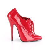 Červený 15 cm DOMINA-460 oxford boty na vysoké podpatky