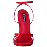 Červený 15 cm Devious DOMINA-108 dámské sandály na podpatku
