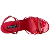Červený 15 cm Devious DOMINA-108 sandály na vysokém podpatku