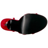 Červený 15 cm Devious DOMINA-108 sandály na vysokém podpatku