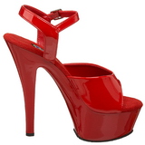 Červený 15 cm FUNTASMA JULIET-209 Vysoké Podpatky Platformě
