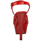 Červený 15 cm FUNTASMA JULIET-209 Vysoké Podpatky Platformě