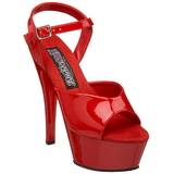 Červený 15 cm FUNTASMA JULIET-209 Vysoké Podpatky Platformě