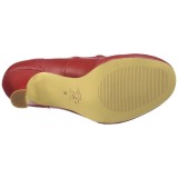Červený 7,5 cm retro vintage FLAPPER-35 Pinup lodičky boty s nízkým podpatkem