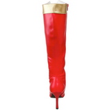 Červený 9,5 cm WONDER-130 vysoké kozačky na podpatku