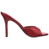 Červený Koženka 10 cm CLASSIQUE-01 velké velikosti pantofle dámské