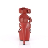 Červený Koženka 15 cm DELIGHT-658 pleaser boty na vysoké podpatky