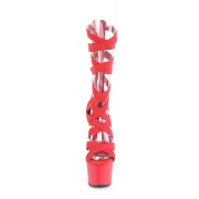 Červený Koženka 18 cm ADORE-700-48 vysoké podpatky s kotníkovými tkaničky