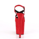 Červený Koženka 20 cm FLAMINGO-831FS dámské sandály na podpatku