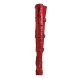 Červený Lak 13 cm ELECTRA-3028 Vysoké Kozačky Nad Kolena