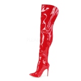 Červený Lakovaná 13 cm COURTLY-3012 Pleaser Kozačky Nad Kolena