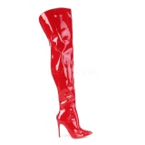 Červený Lakovaná 13 cm COURTLY-3012 Pleaser Kozačky Nad Kolena