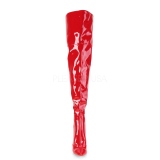 Červený Lakovaná 13 cm COURTLY-3012 Pleaser Kozačky Nad Kolena