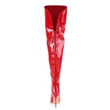 Červený Lakovaná 13 cm COURTLY-3012 Pleaser Kozačky Nad Kolena