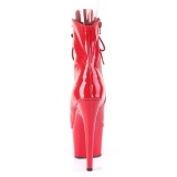 Červený Lakovaná 18 cm ADORE-1021 kotníkové kozačky s platformě