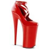 Červený Lakovaná 25,5 cm BEYOND-087 pleaser lodičky na platformě