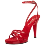 Červený Lakované 12 cm FLAIR-436 sandály vysoký podpatek