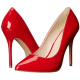 Červený Lakované 13 cm AMUSE-20 Lodičky Dámské Stiletto Podpatků
