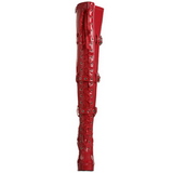 Červený Lakované 13 cm ELECTRA-3028 Kozačky Nad Kolena pro Muže