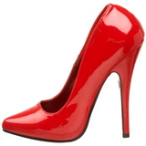 Červený Lakované 15 cm DOMINA-420 Lodičky Dámské Stiletto Podpatků