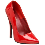 Červený Lakované 15 cm DOMINA-420 Lodičky Dámské Stiletto Podpatků