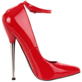 Červený Lakované 16 cm DAGGER-12 Lodičky Dámské Stiletto Podpatků