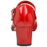 Červený Lakované 5 cm SCHOOLGIRL-50 Klasické Lodičky Obuv s Podpatkem