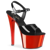 Červený chrom platformě 18 cm SKY-309 pleaser vysoké podpatky