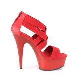 Červený elastický pás 15 cm DELIGHT-669 pleaser boty na podpatku